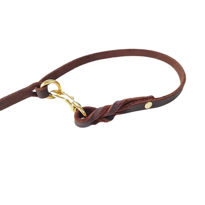 Two big Dog Leash Braided Real Leather Double Leashes P chain Collar Multifunctional Long Short Large Dog Walking Training Lead