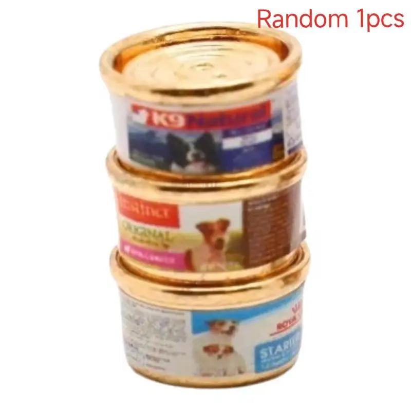 1/5Pcs Pretend Play Toys 1/12 Dollhouse Simulation Cat/Dog Can Mini Pet Food Toy Dolls Home Decorations