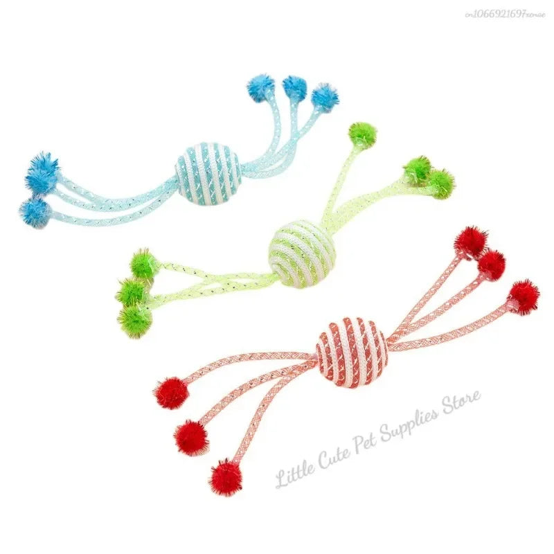 Cat Toy Self Hi Cats Sticks Cat Toys Interactive Ropes Ball Toys for Pet Dogs Teasing Bite-resistant Wool Ball Gatos Accesorios
