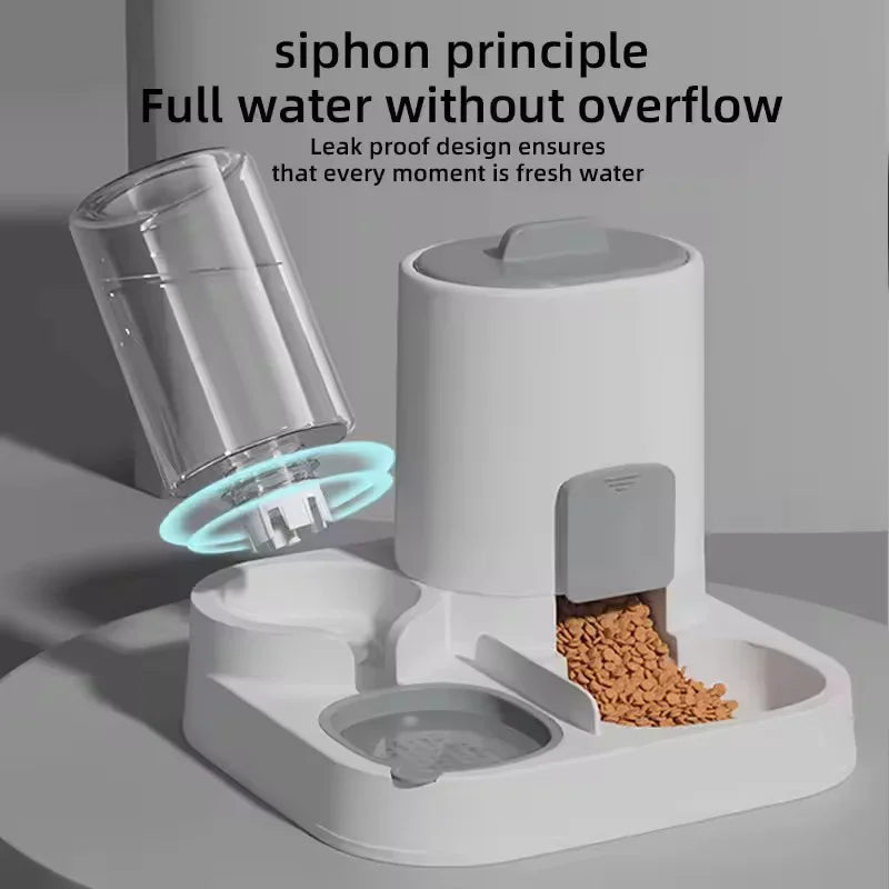 Automatic Cat Dog Feeder And Water Dispenser Combo Large Capacity Gravity Pet Food Water Feeder For Small Medium Pets