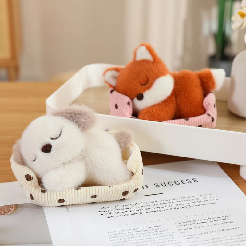 Cute Cartoon Dog, Cat, Fox, Bear,  Rabbit and Pig Plush Toy  Cat Doll Sleeping Animals Toys for Girl Funny Christmas Present