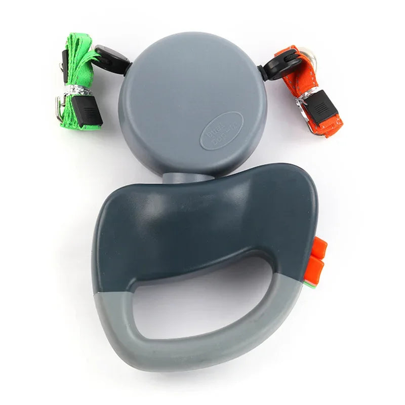Two Dog Reflective Retractable Pet Leash Two Dogs Each up to 50 lbs and 10ft