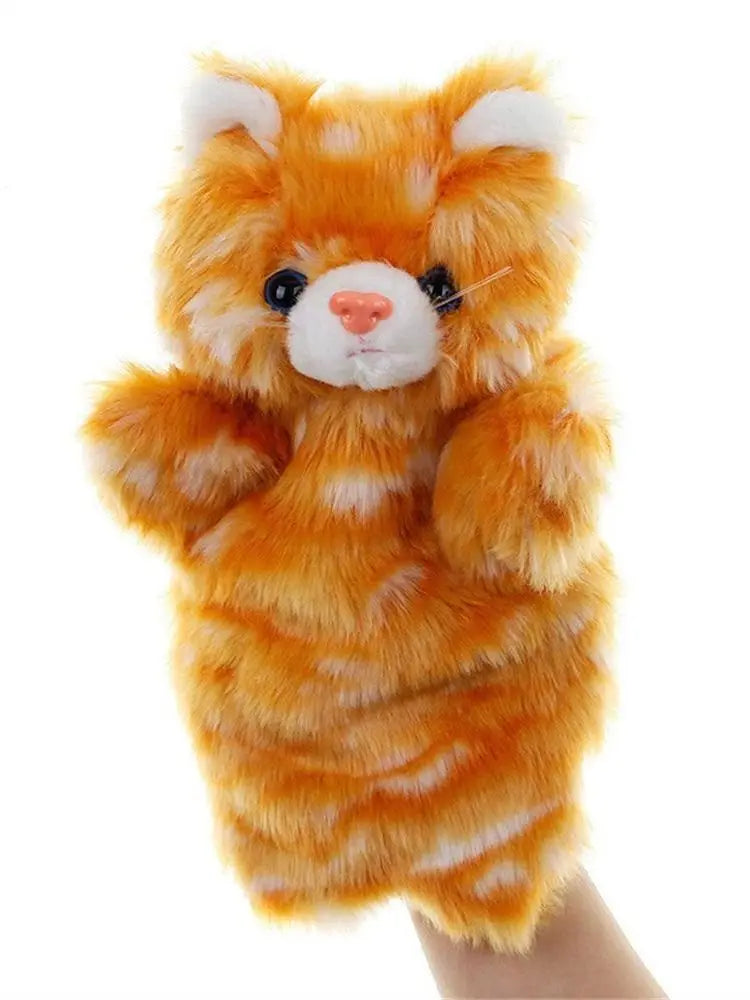 Animal Hand Puppet Cat Dolls Plush Hand Doll Puppets for Telling Story Cartoon Plush Toys