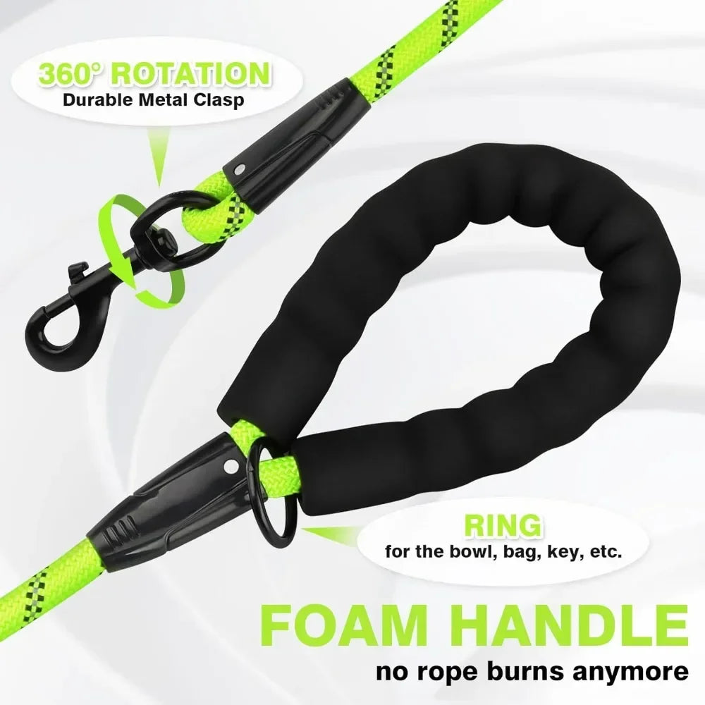 2025 Dog Leash -Double Heavy Duty Traction Rope for Strong Dogs - Enhance Safety and Contr with Comfortable Padded Handle Good