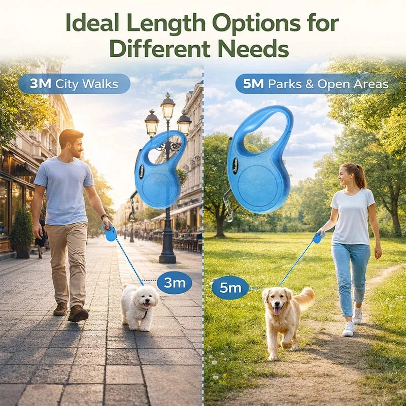 Retractable Dog Leash 3M 5M Strong Pet Lead Automatic Extendable Strap for Small Medium Dogs Accessories Walking Puppy Lead Rope