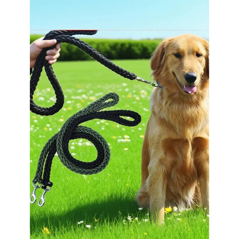Dog leash for outdoor use. Durable and sturdy. Black design.