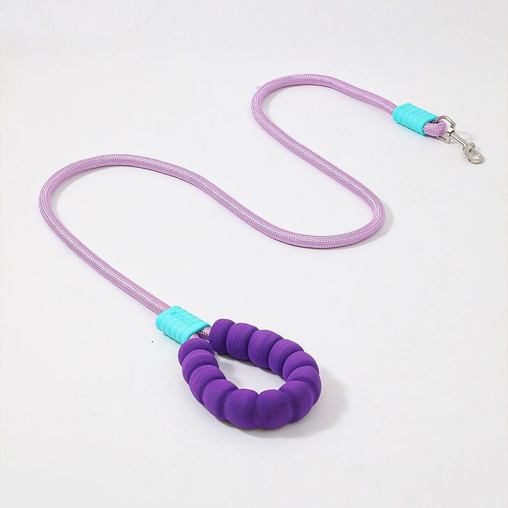 150cm Long Dog Leash with Foam Handle Cushioning Shock-Absorbing Elastic Alloy Buckle Durable Comfortable Rope for Walking