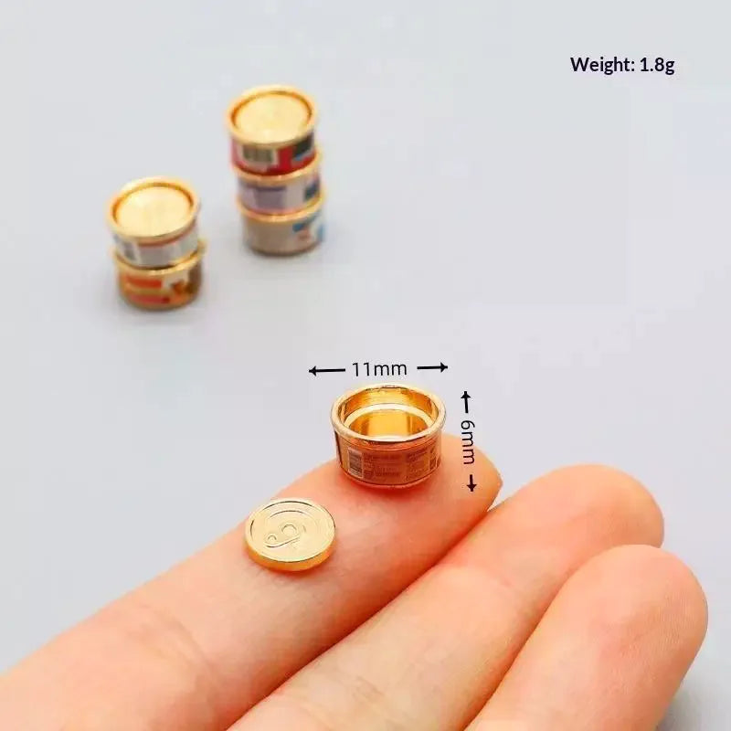 1/5Pcs Pretend Play Toys 1/12 Dollhouse Simulation Cat/Dog Can Mini Pet Food Toy Dolls House Home Decorations