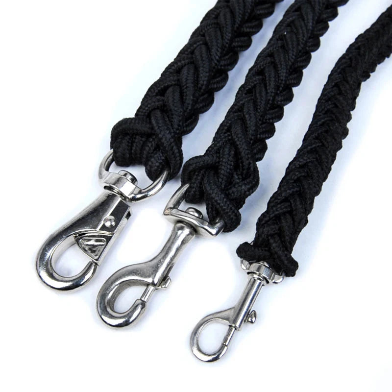 Dog leash for outdoor use. Durable and sturdy. Black design.