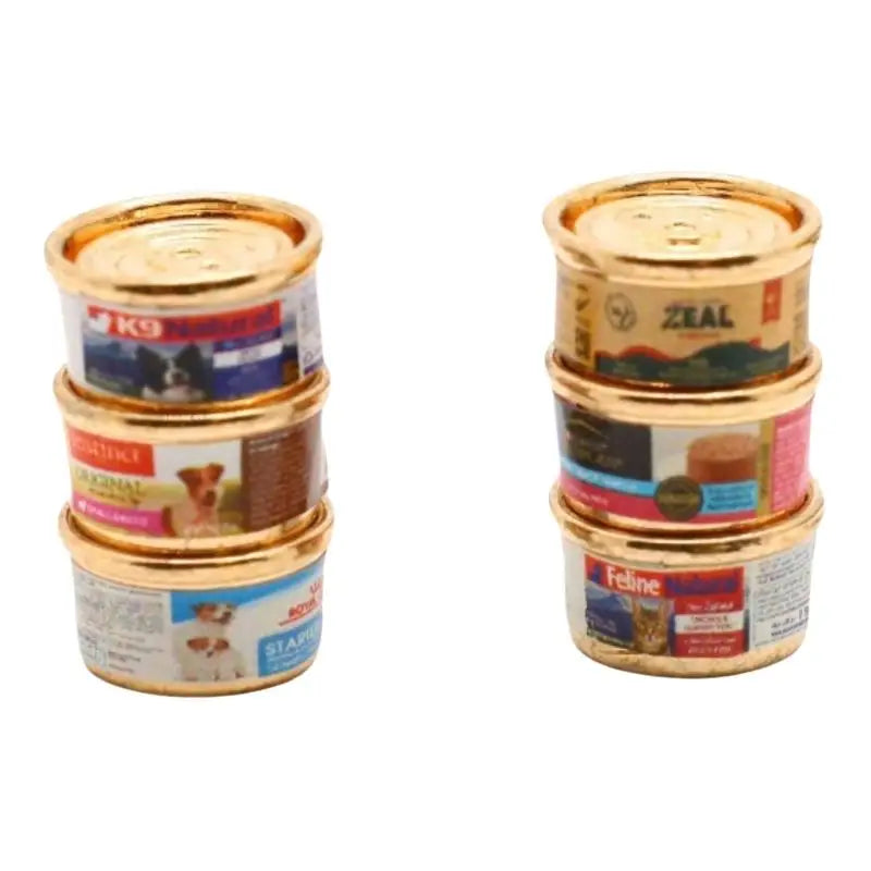 1/5Pcs Pretend Play Toys 1/12 Dollhouse Simulation Cat/Dog Can Mini Pet Food Toy Dolls Home Decorations