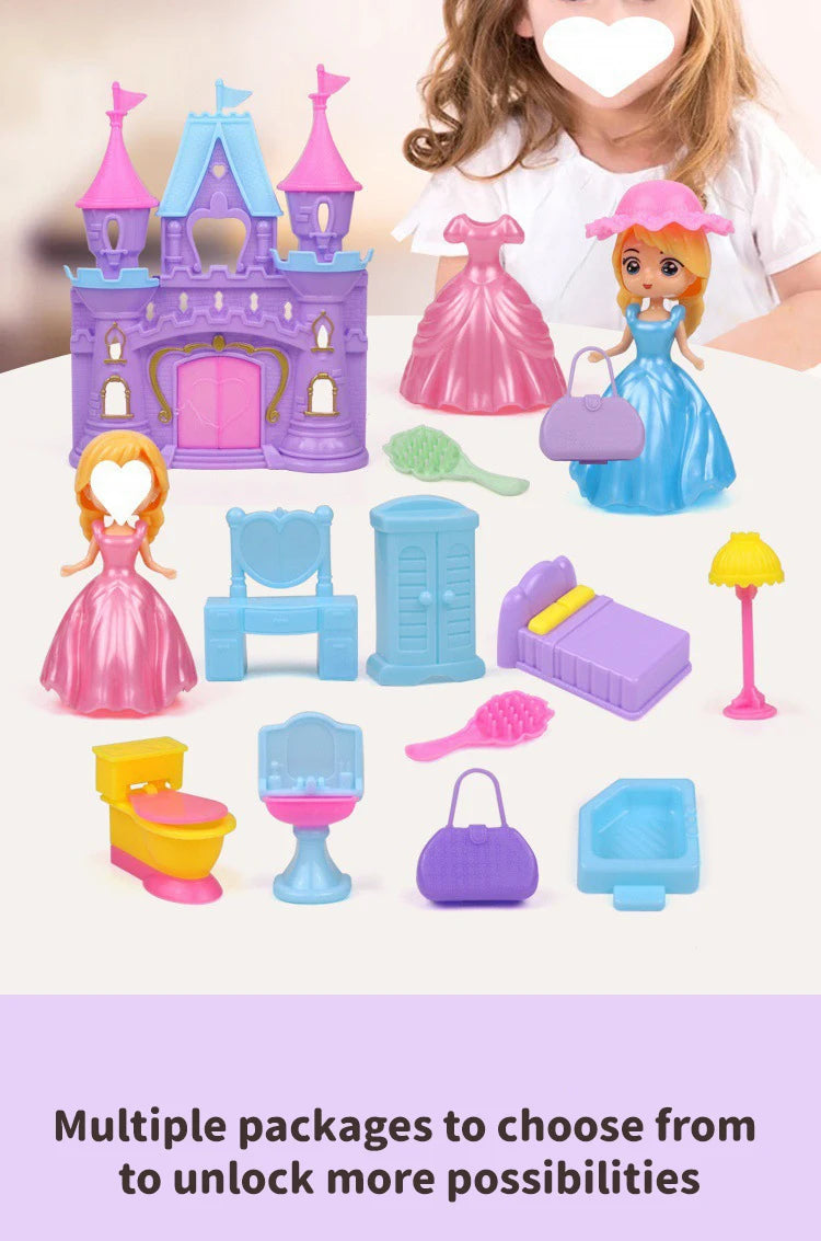 Dog Doll Set Puppy Pretend Play Toys Children Play House Accessories Pet House Scene Games Toys Kids Sensory Dog Pet Basket Toys