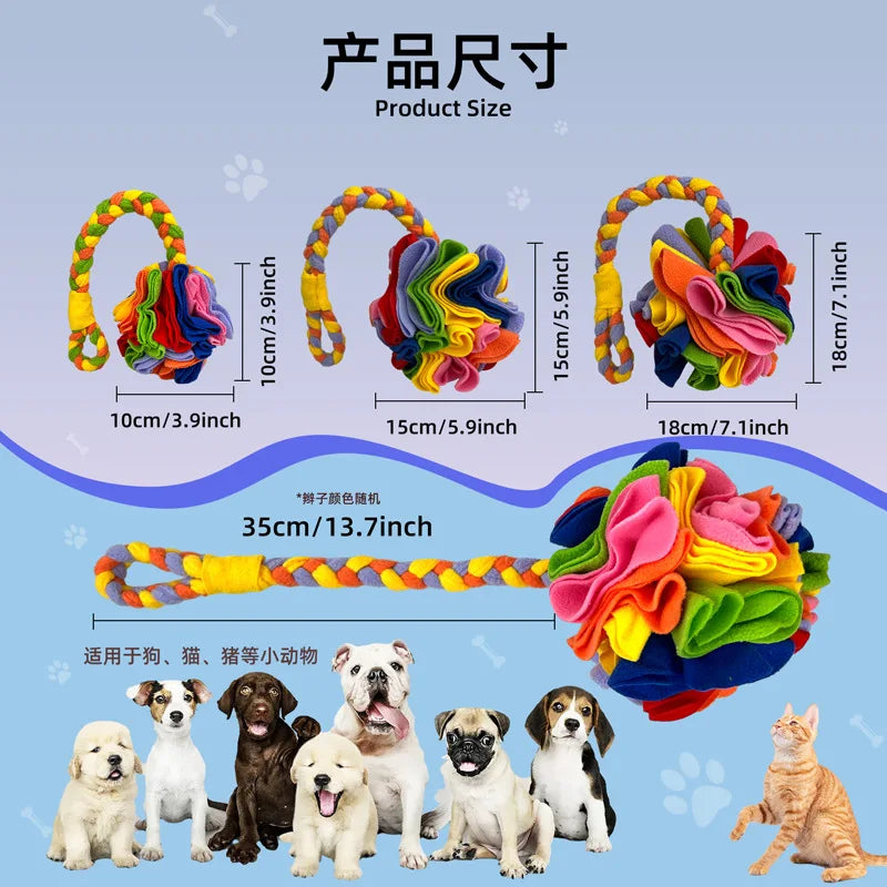 New Pet Toys Smell Balls, Cats and Dogs Grind Their Teeth, Hide and Eat Interactive Balls, and Throw Hand-woven Plush Toy Balls.
