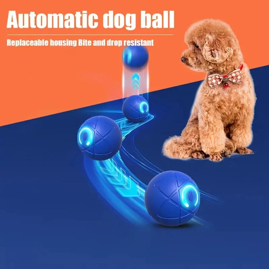Automatic rolling ball dog and cat toys, interactive and durable dog chew ball toys, exercise elastic ball dog toys