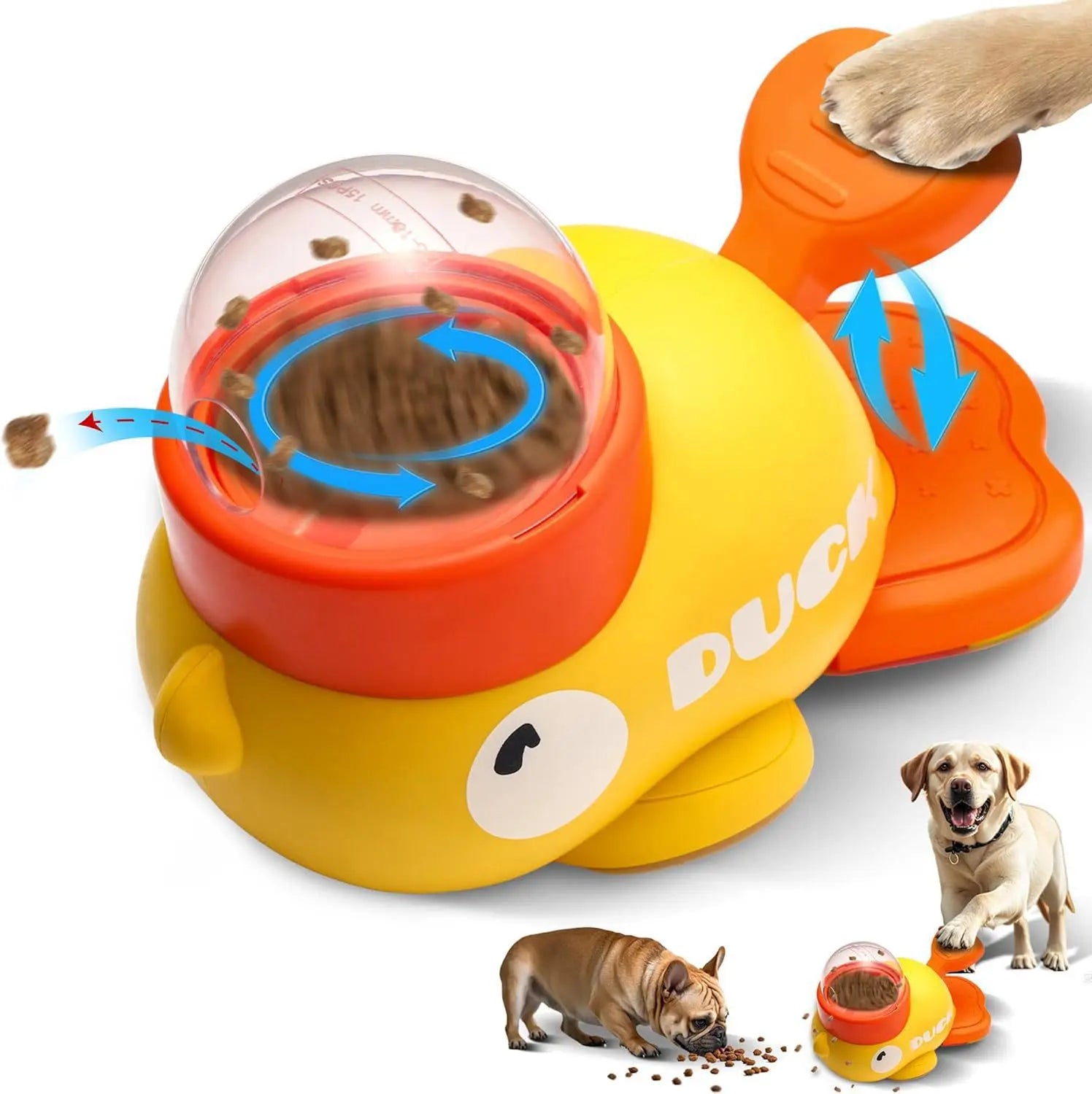 New Cute Duck Automatic Pet Feeder for Cats Dogs Smart Interactive Food Dispenser Auto Pet Feeding Bowl Pet Supplies