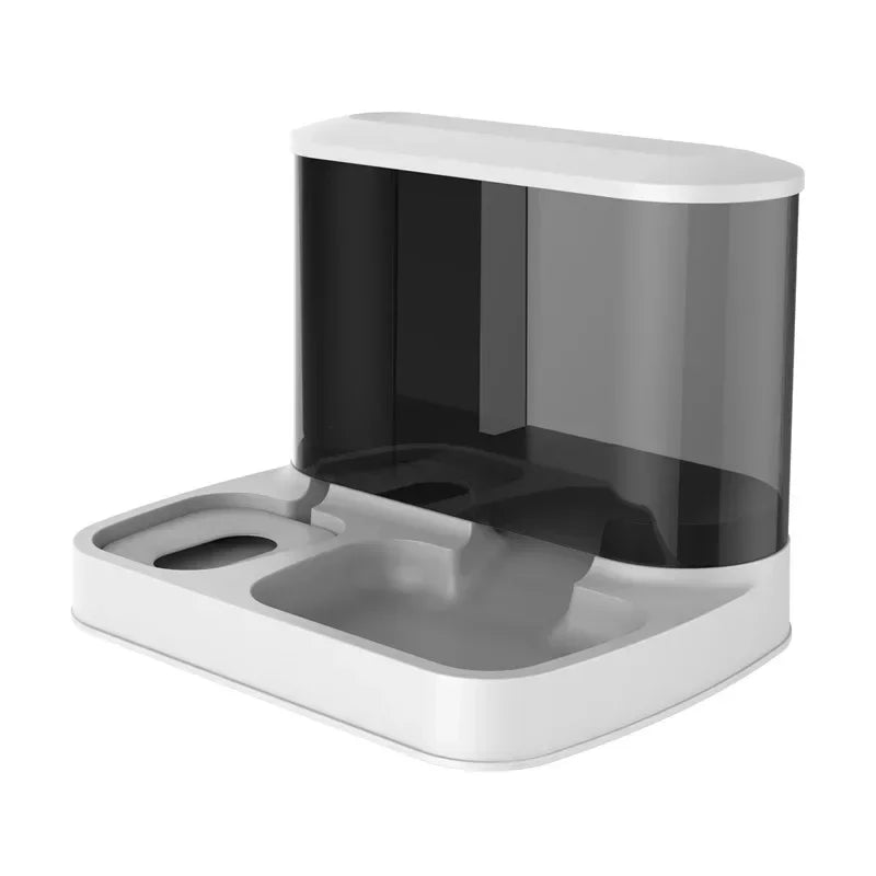 2 in 1 Pet Automatic Feeder & Water Fountain Large Visible Food Storage Auto Food Dispenser for Dogs Cats