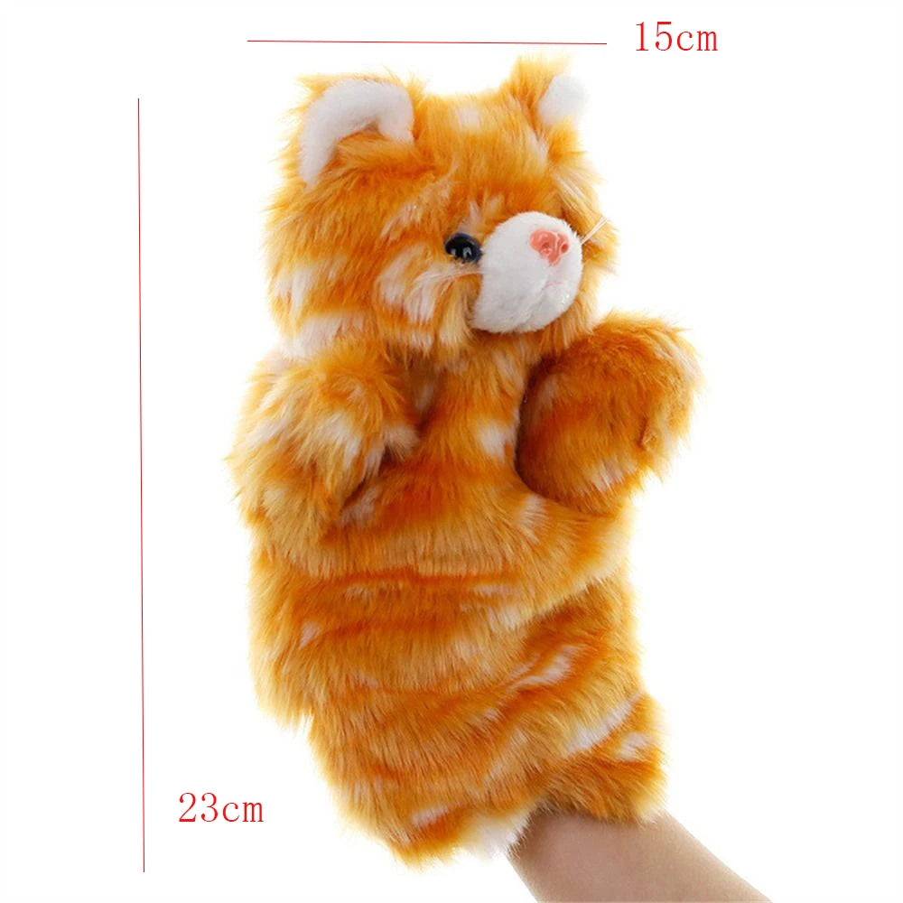 Animal Hand Puppet Cat Dolls Plush Hand Doll Puppets for Telling Story Cartoon Plush Toys