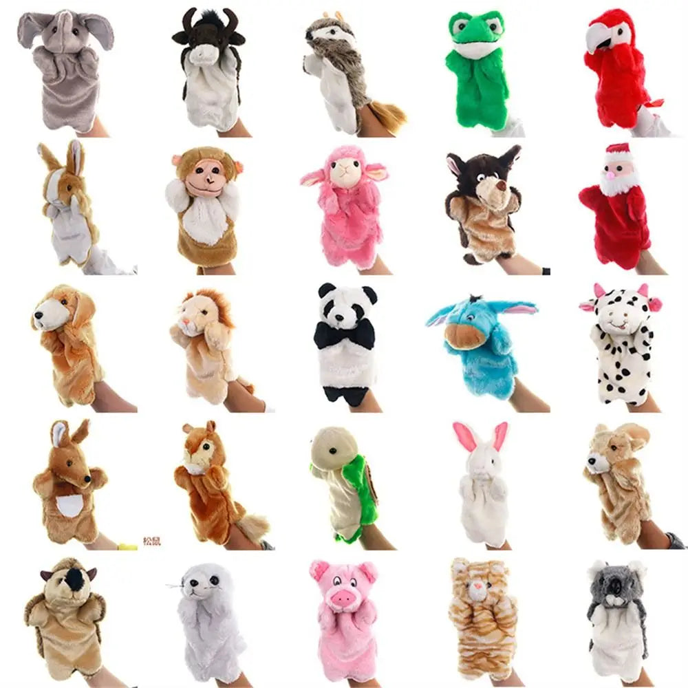 Animal Hand Puppet Cat Dolls Plush Hand Doll Puppets for Telling Story Cartoon Plush Toys