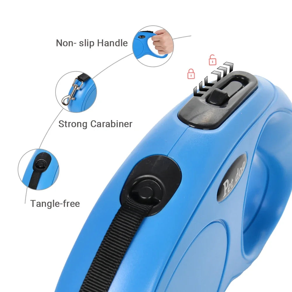 Retractable Dog Leash 3M 5M Strong Pet Lead Automatic Extendable Strap for Small Medium Dogs Accessories Walking Puppy Lead Rope