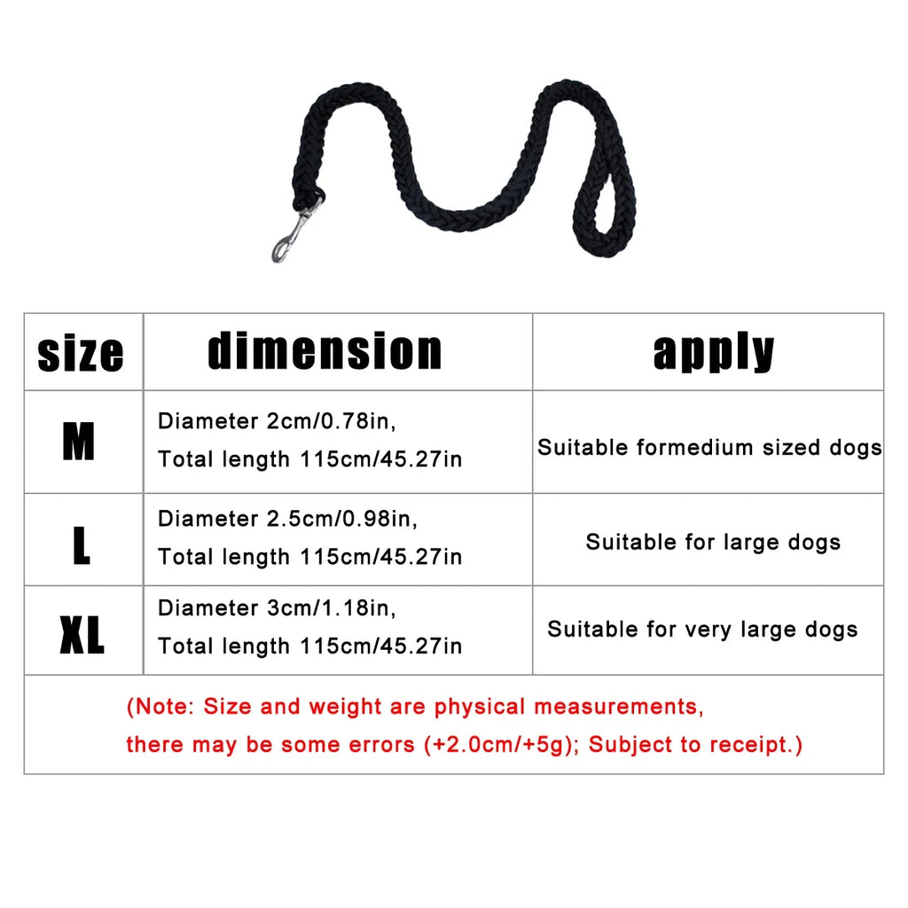 Dog leash for outdoor use. Durable and sturdy. Black design.