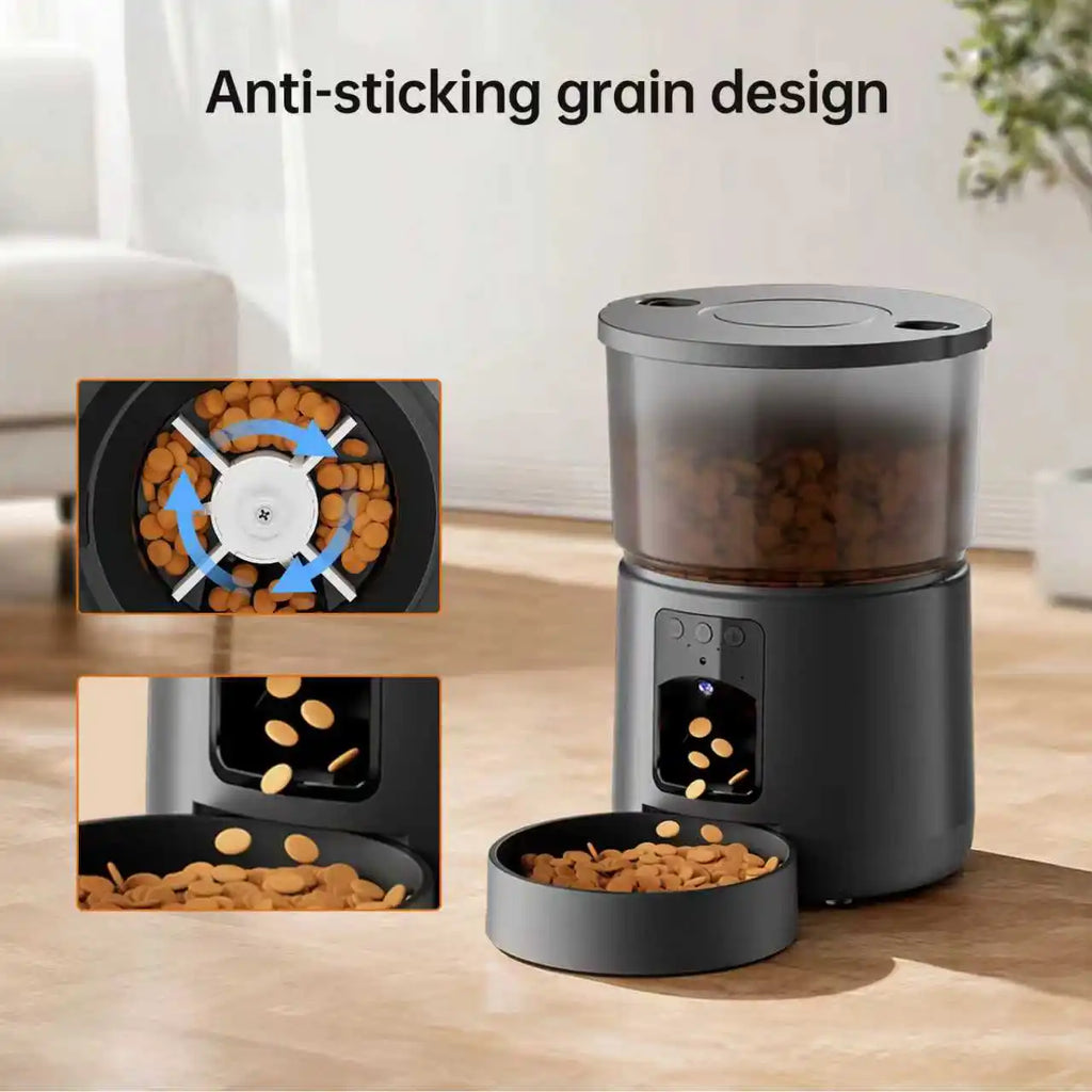 Automatic cat feeder with camera, video dog feeder, suitable for small and medium-sized kittens and dog feeders, 5V-USB powered