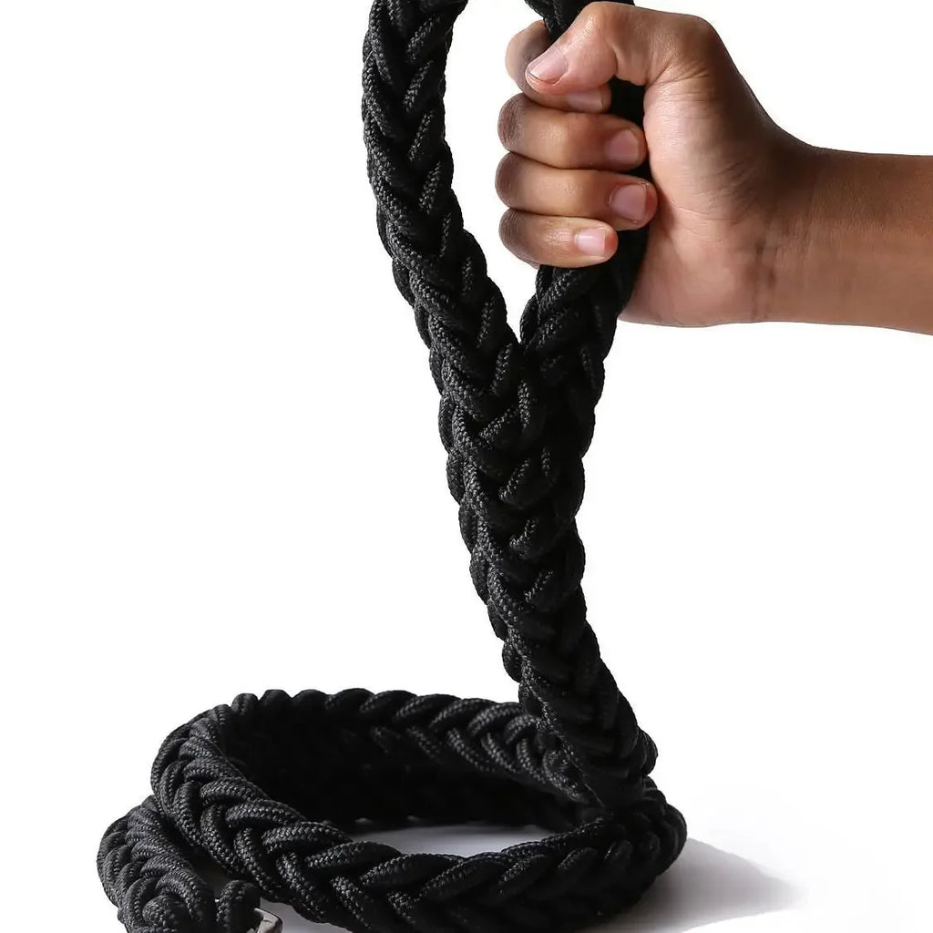 Dog leash for outdoor use. Durable and sturdy. Black design.
